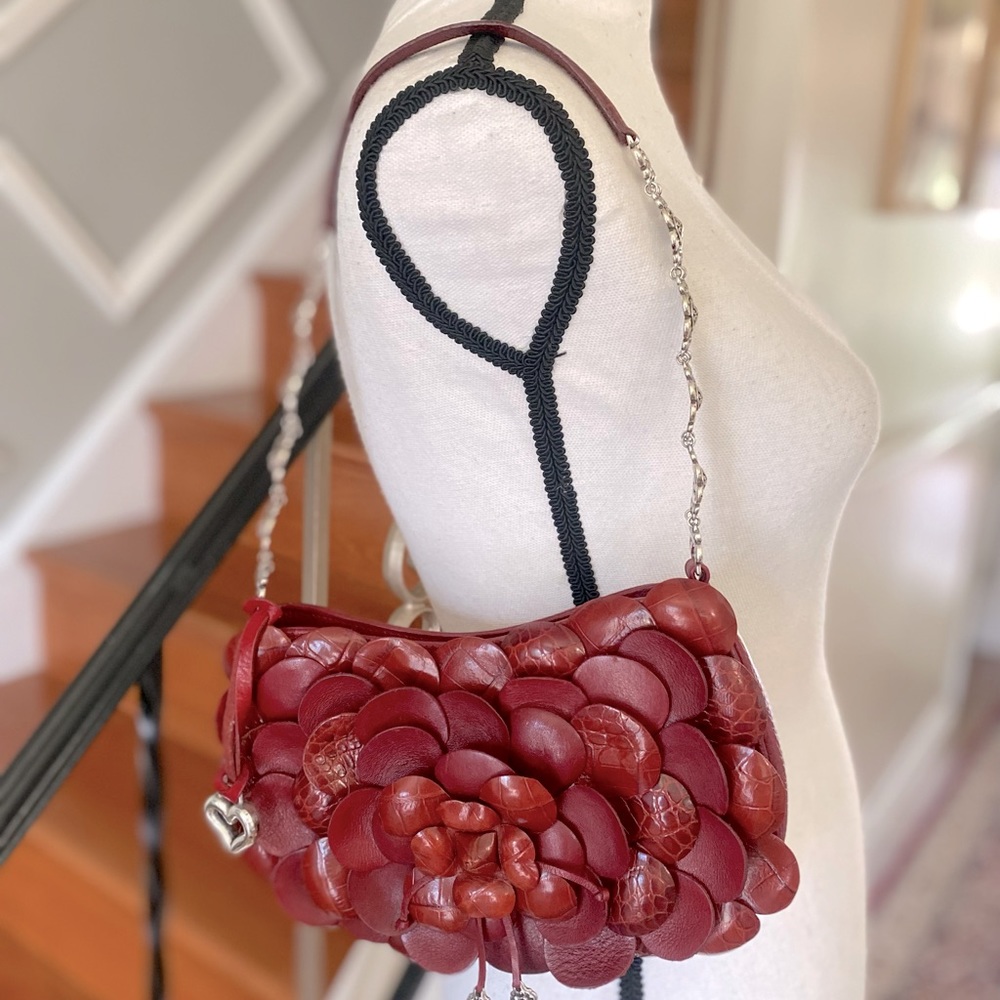 Brighton Flower Burgundy Shoulder Bag